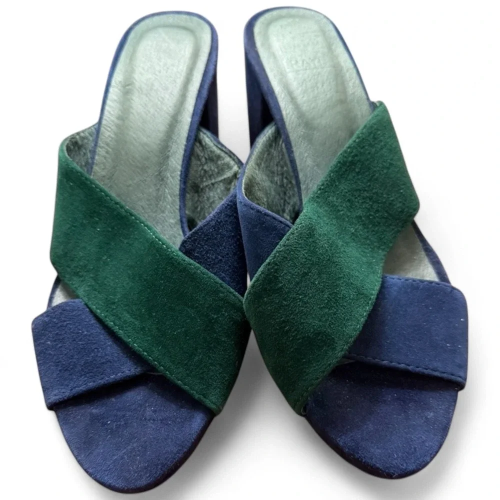 RAYE‎ x Stone Cold Fox Chloe Platform Heels Two-Tone Suede REVOLVE Collab Size 6